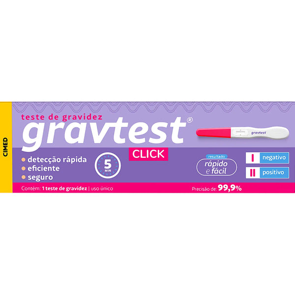GravTest Click Cimed — Teste de Gravidez em Tira com Resultado Rápido